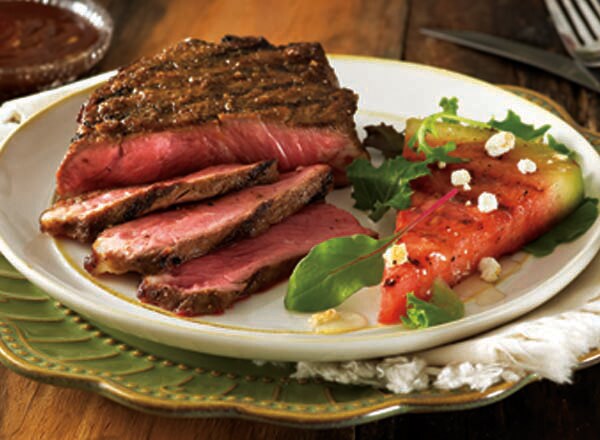 Dry-Rub Steaks with Barbecue Sauce and Grilled Watermelon Salad ...