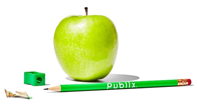 Green apple and pencil 