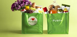 reusable bags with groceries